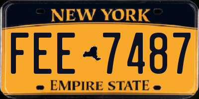 NY license plate FEE7487