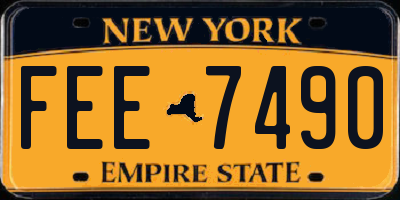 NY license plate FEE7490