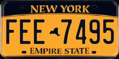 NY license plate FEE7495