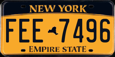 NY license plate FEE7496