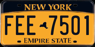 NY license plate FEE7501