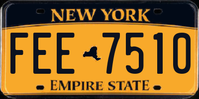 NY license plate FEE7510
