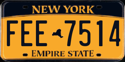 NY license plate FEE7514