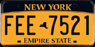 NY license plate FEE7521