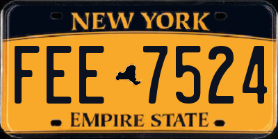 NY license plate FEE7524