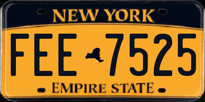 NY license plate FEE7525