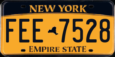 NY license plate FEE7528