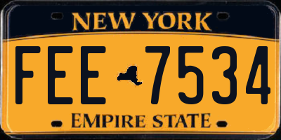 NY license plate FEE7534