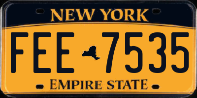NY license plate FEE7535