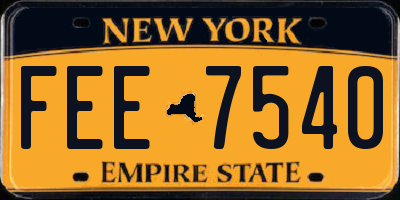 NY license plate FEE7540