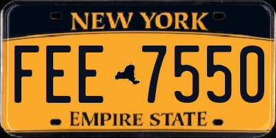 NY license plate FEE7550