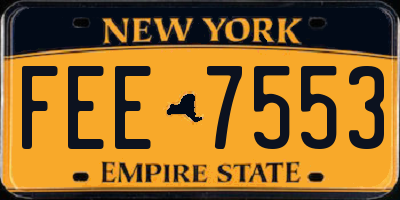 NY license plate FEE7553