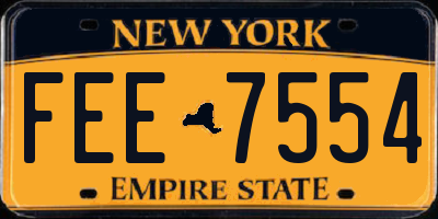 NY license plate FEE7554