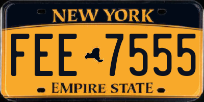 NY license plate FEE7555