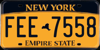 NY license plate FEE7558