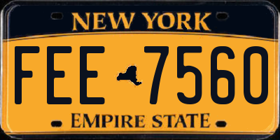 NY license plate FEE7560