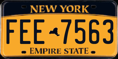 NY license plate FEE7563