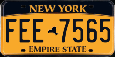 NY license plate FEE7565
