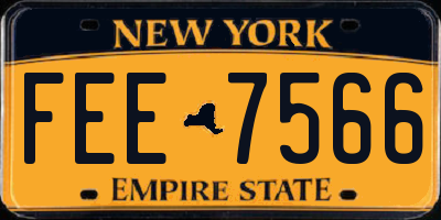 NY license plate FEE7566