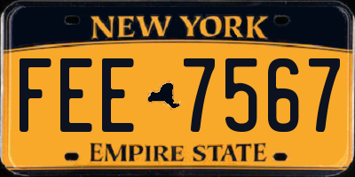 NY license plate FEE7567