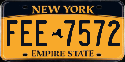 NY license plate FEE7572