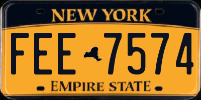 NY license plate FEE7574