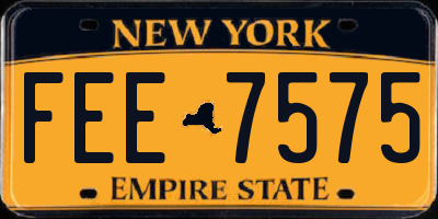 NY license plate FEE7575