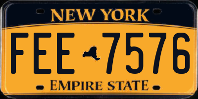 NY license plate FEE7576