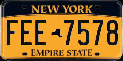NY license plate FEE7578