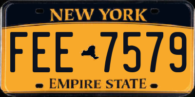 NY license plate FEE7579