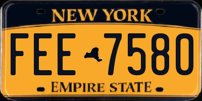 NY license plate FEE7580