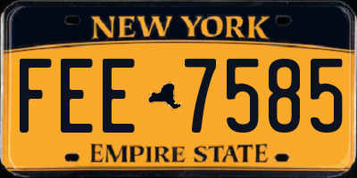 NY license plate FEE7585