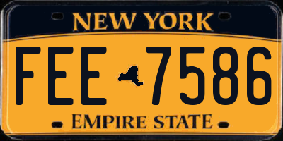 NY license plate FEE7586