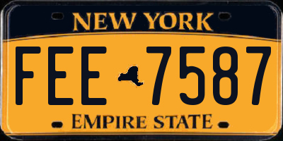 NY license plate FEE7587