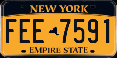 NY license plate FEE7591