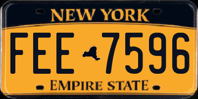 NY license plate FEE7596