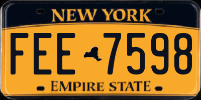 NY license plate FEE7598