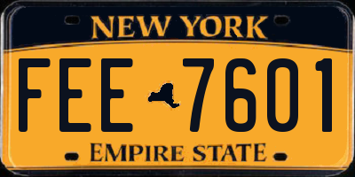 NY license plate FEE7601