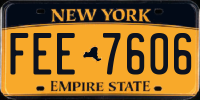 NY license plate FEE7606