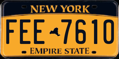 NY license plate FEE7610