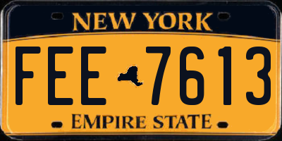 NY license plate FEE7613