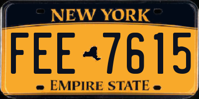 NY license plate FEE7615