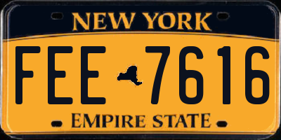 NY license plate FEE7616