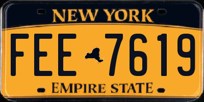 NY license plate FEE7619