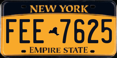 NY license plate FEE7625