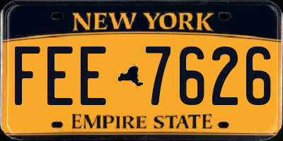 NY license plate FEE7626