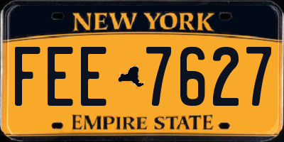 NY license plate FEE7627