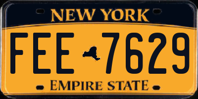 NY license plate FEE7629
