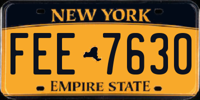 NY license plate FEE7630