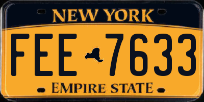 NY license plate FEE7633